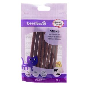 Beeztees Kattensnack Sticks Rund Kabeljauw en Kip 50 gram