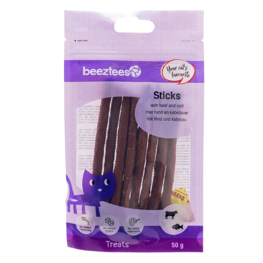 Beeztees Kattensnack Sticks Rund Kabeljauw en Kip 50 gram