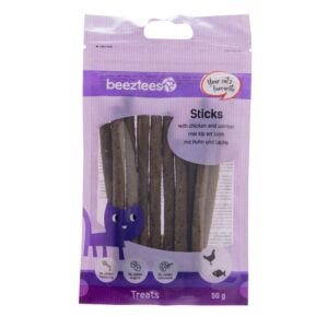 Beeztees Kattensnack Sticks Kip en Zalm 50 gram