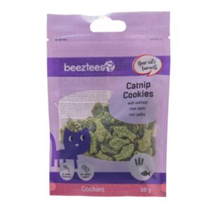 Beeztees Catnip Cookies Zalm 50 gram kattensnack met kattenkruid