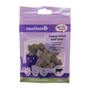 Beeztees Gevriesdroogde Runderlever 20 gram natuurlijke kattensnack